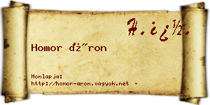 Homor Áron névjegykártya